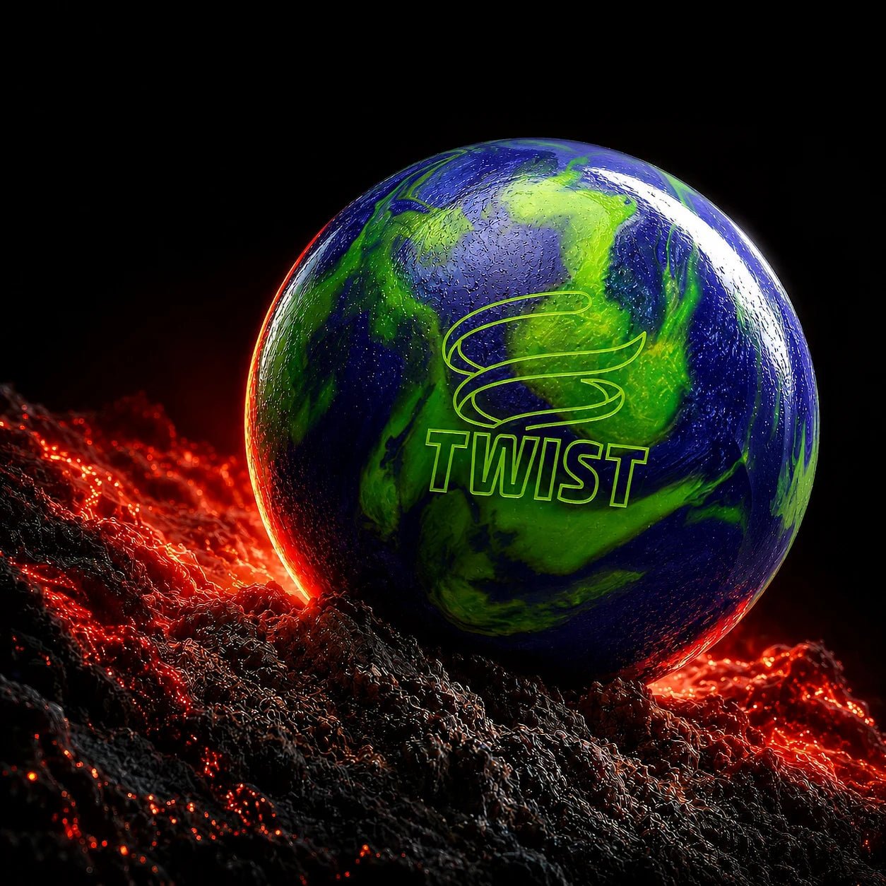 Kula Twist Neon zielono-czarna - Bowling Stars