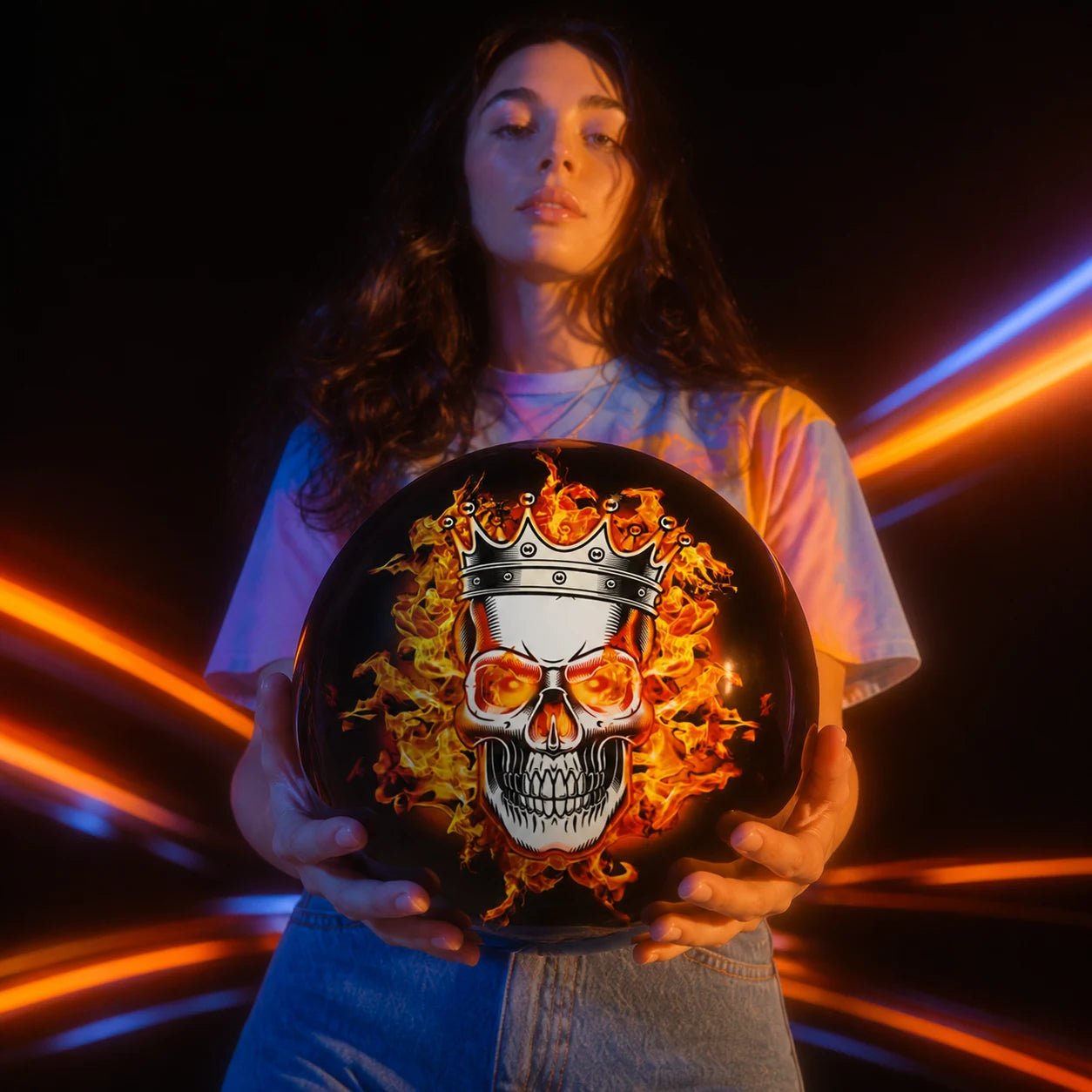 Boule VIZ-A-BALL FLAMING SKULL - Bowling Stars
