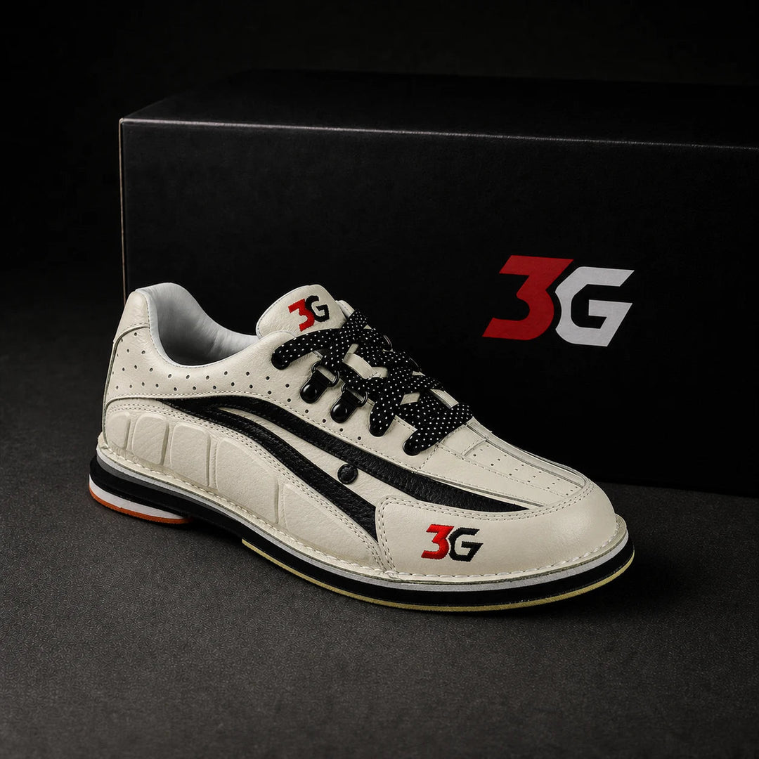 Ultraprecyzyjne buty do gry w kręgle w kolorze biało-czarnym - Bowling Stars