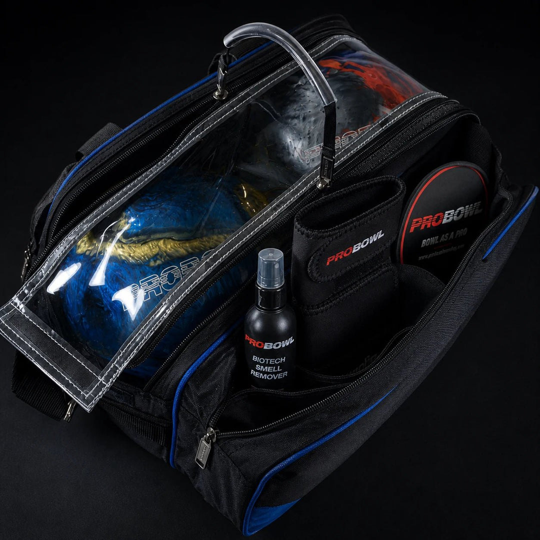PROBOWL DOUBLE TOTE PLUS BLACK/BLUE - Bowling Stars